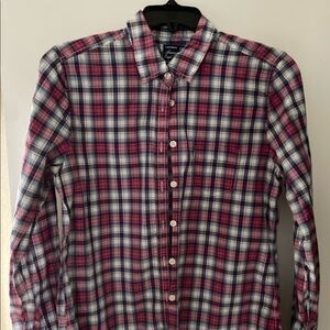 Womens Pink, turquoise, black & white American Eagle button down shirt size M